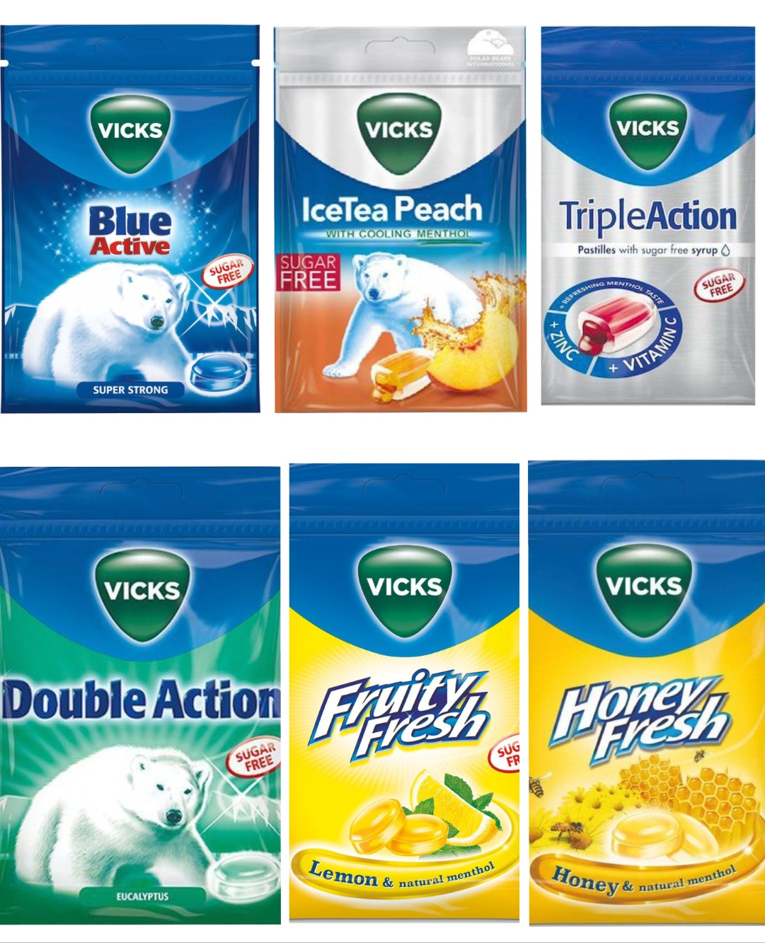 Taste Them All - Vics Halspastiller - Seks Smaker - Pakketilbud