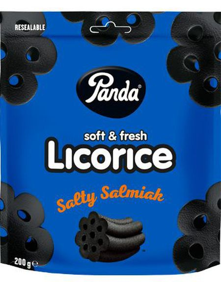 Panda Licorice Salmiak - Myk Lakris med Salmiaksmak i Gjenlukkbar Pose 200 gram