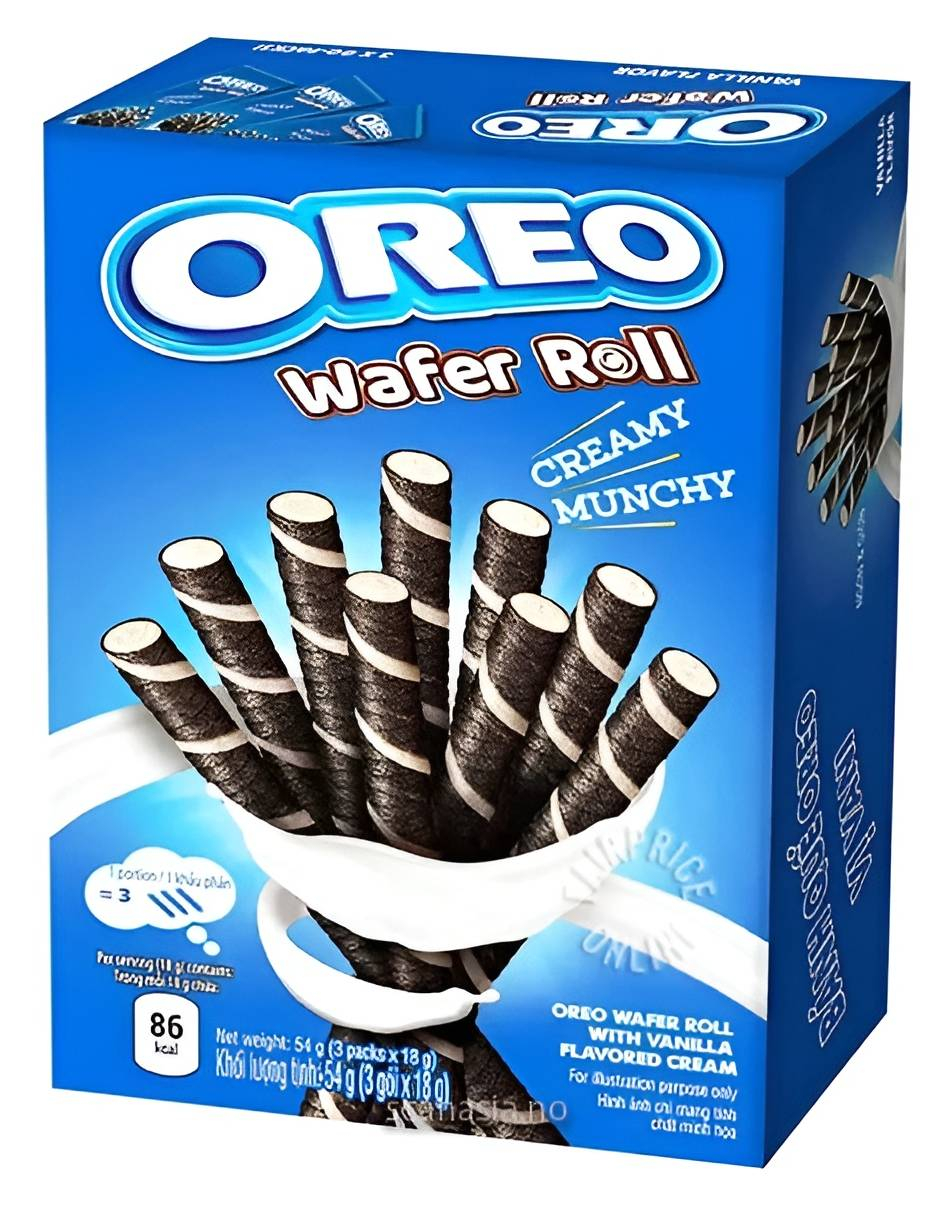 Oreo Wafer Rolls - Oreostenger med Vaniljekremfyll 54 gram (Vietnam)