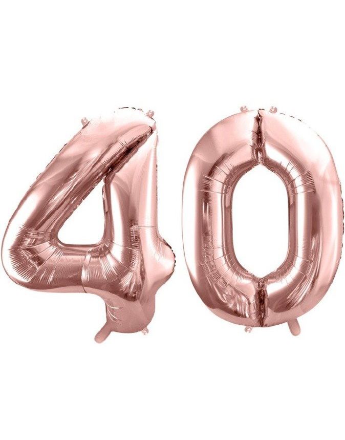 40 år ballonger - 86 cm rosegull