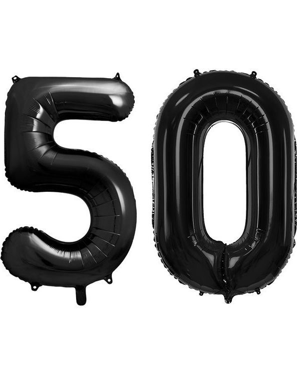 50 år ballonger - 35 cm svart