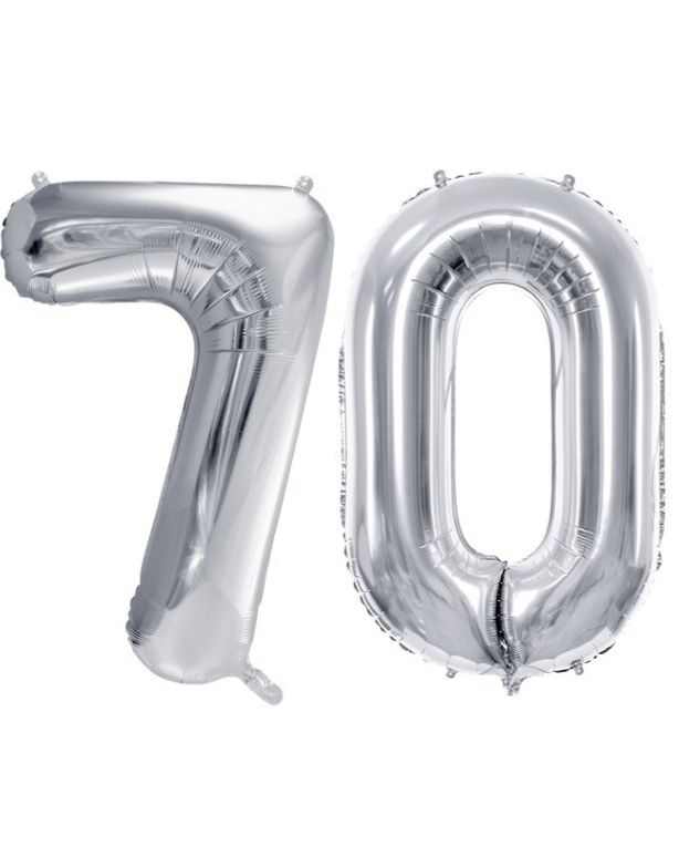 70 år ballonger - 86 cm sølv