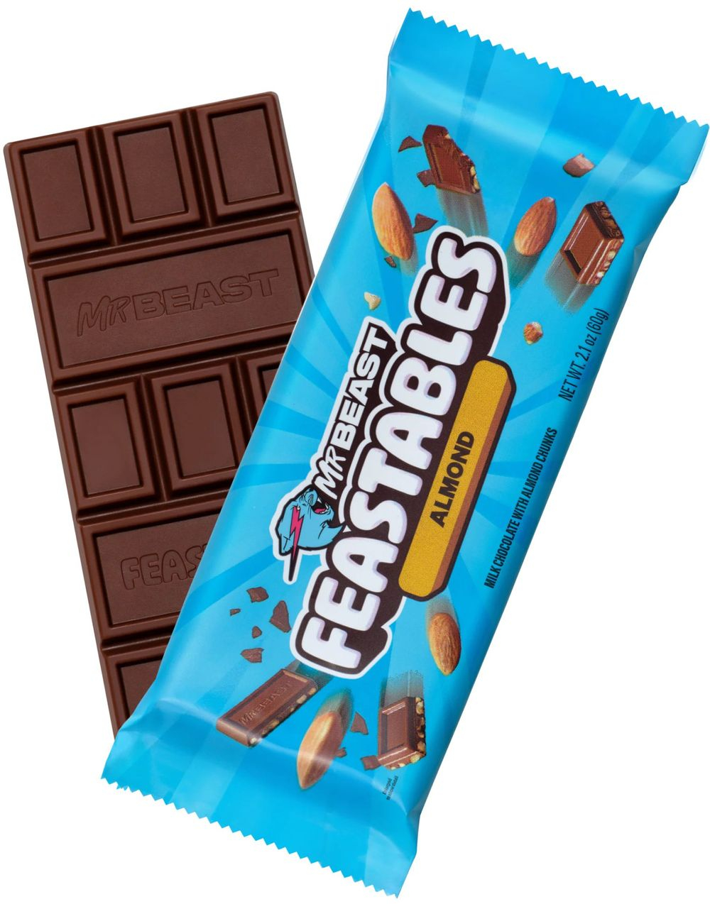 Mr. Beast Bar Almond Milk Chocolate with Almond Chunks 60 g (USA Import)