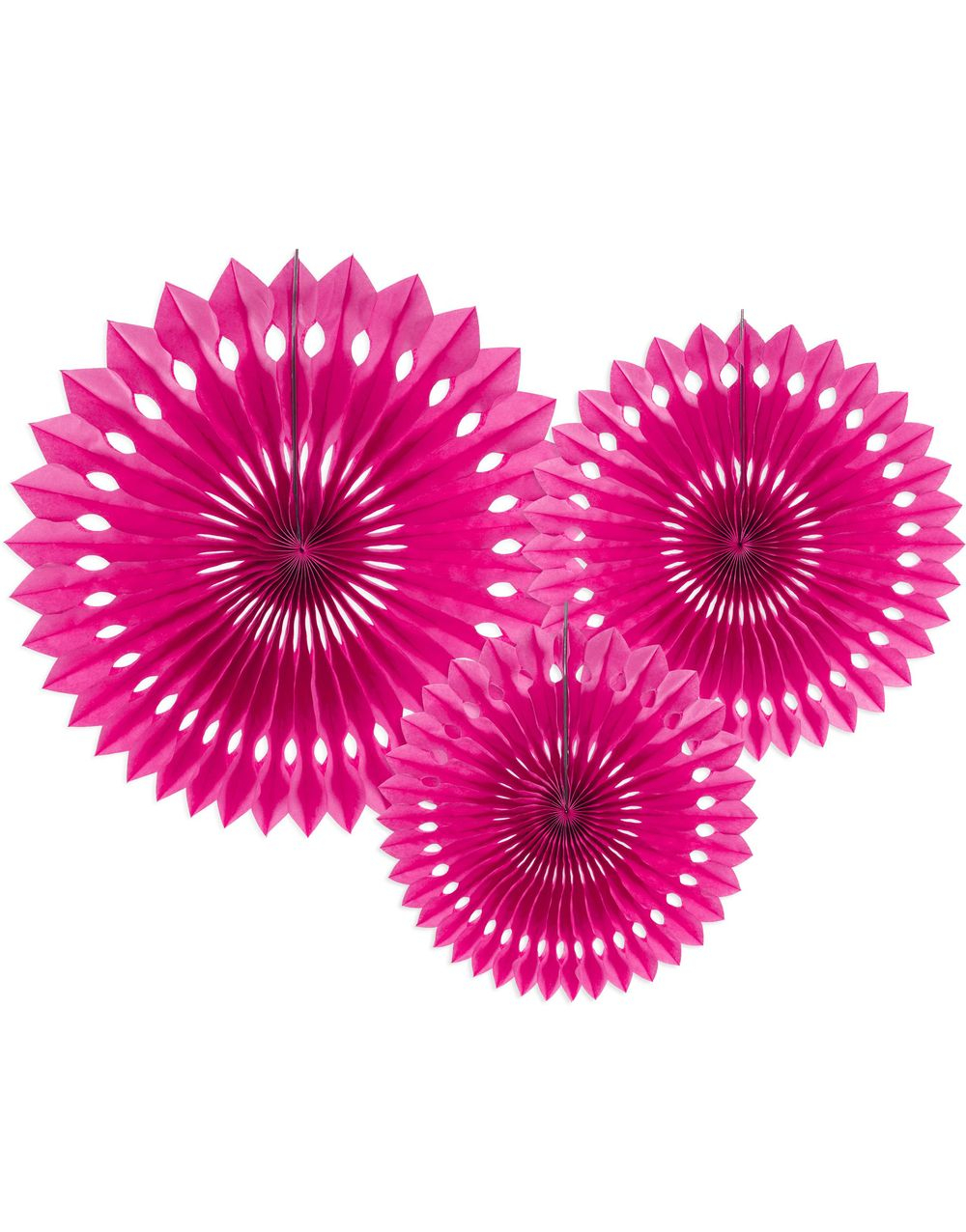 3 stk Mørk Rosa Dekorvifter