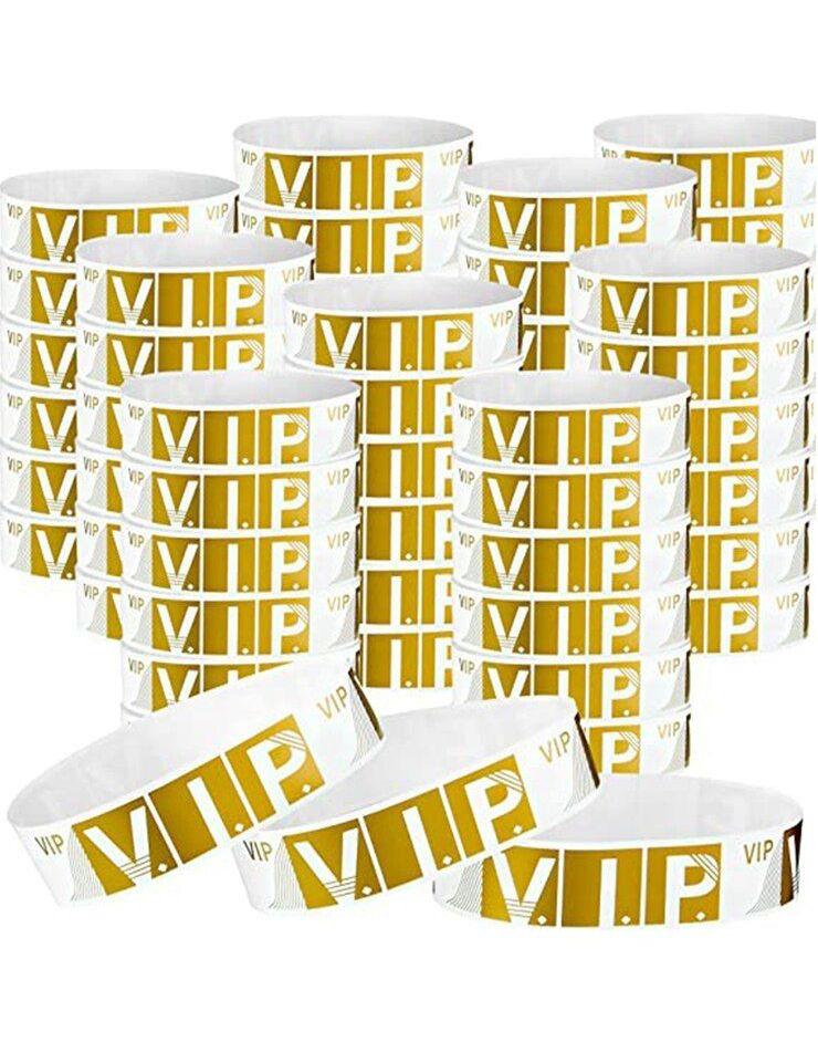 100 stk Festivalarmbånd / Entrearmbånd - VIP Gull