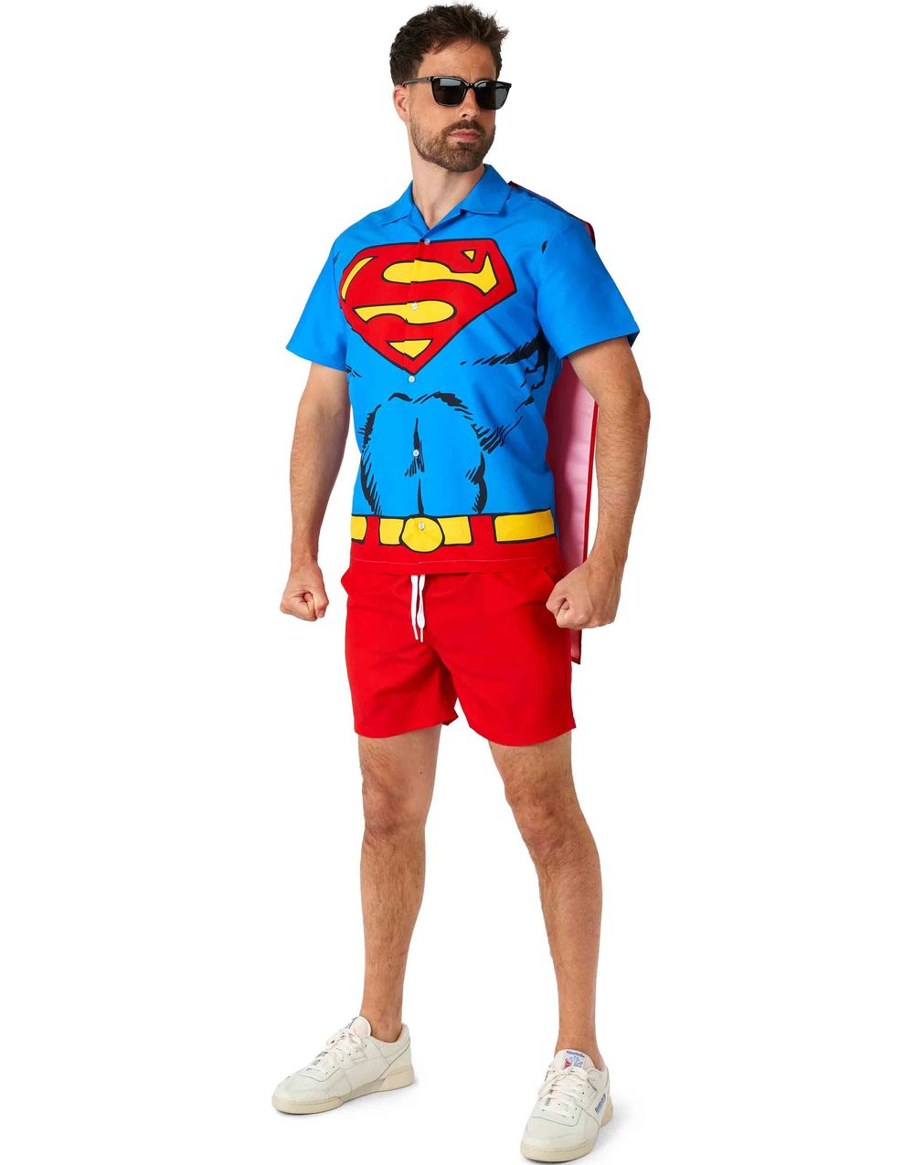 Superman Skjorte med Kappe og Shorts til Herre - Suitmeister
