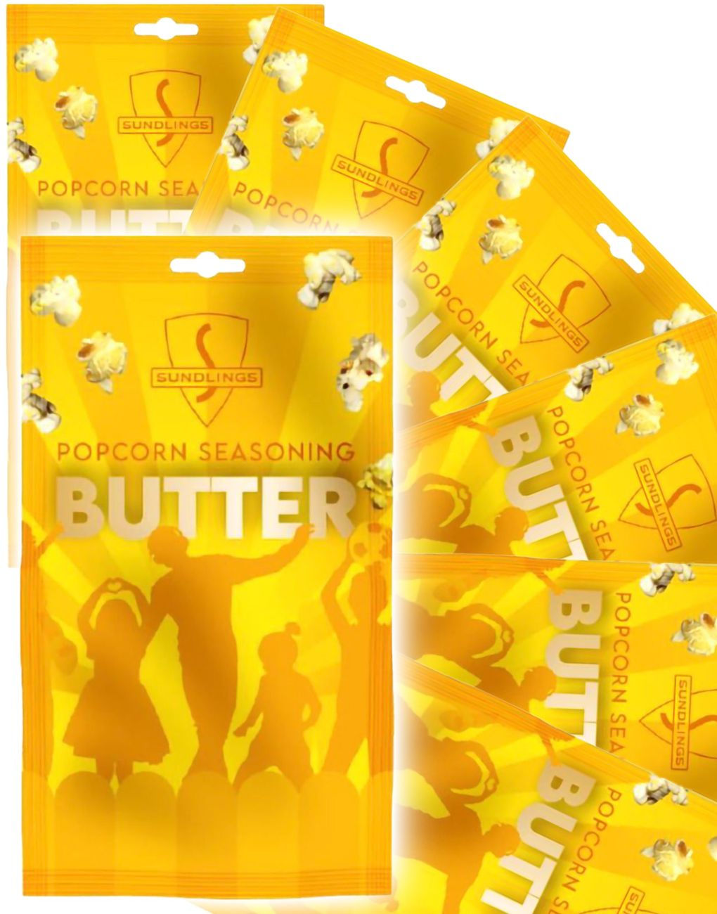 16 stk Sundlings Premium Popcorn Krydder - Smør - Hel Eske 416 gram