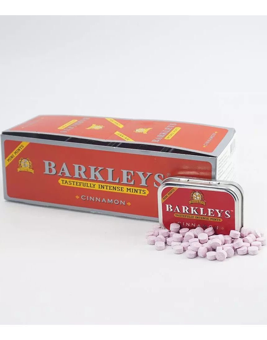 12 stk Barkleys Sugarfree Intense Mints Cinnamon - Sukkertøy med Kanelsmak - Hel Eske