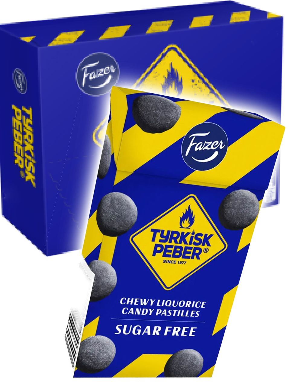 20 stk Tyrkisk Peber Chewy Liquorice Pastilles - Sukkerfri Pastilleske med Myke Lakrispastiller - Hel Eske 0.8 kg