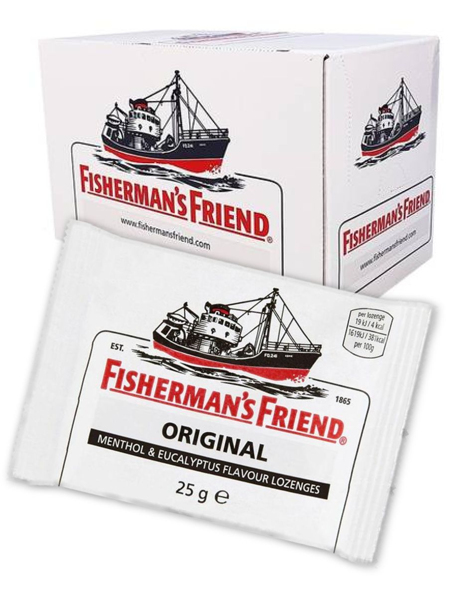 48 stk Fisherman's Friend Original med Smak av Menthol og Eucalyptus - Hel Eske 1,2 kg