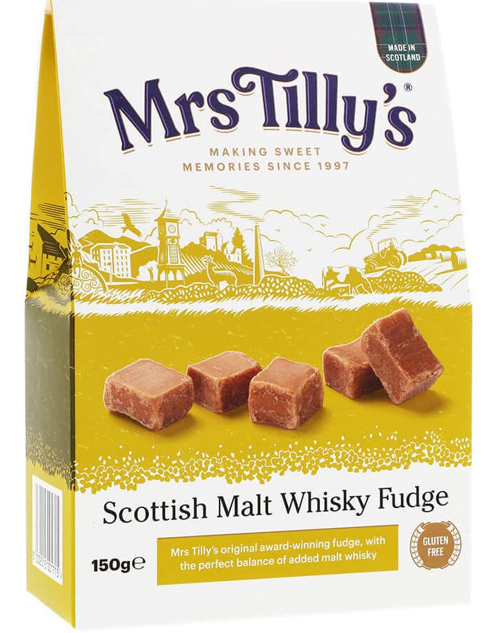 Mrs Tilly's Scottish Malt Whisky Fudge - Fudge med Whiskysmak i Gaveeske 150 gram